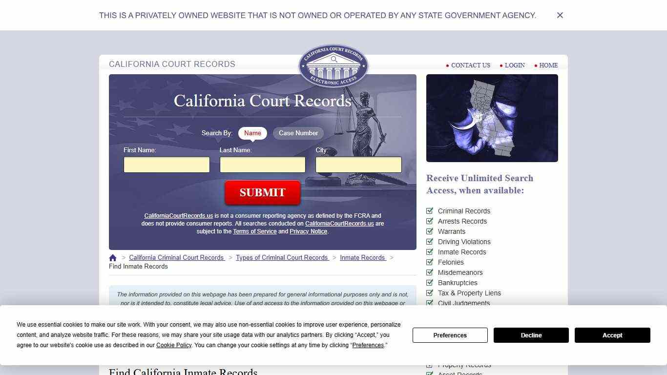 California Inmate Search | CaliforniaCourtRecords.us