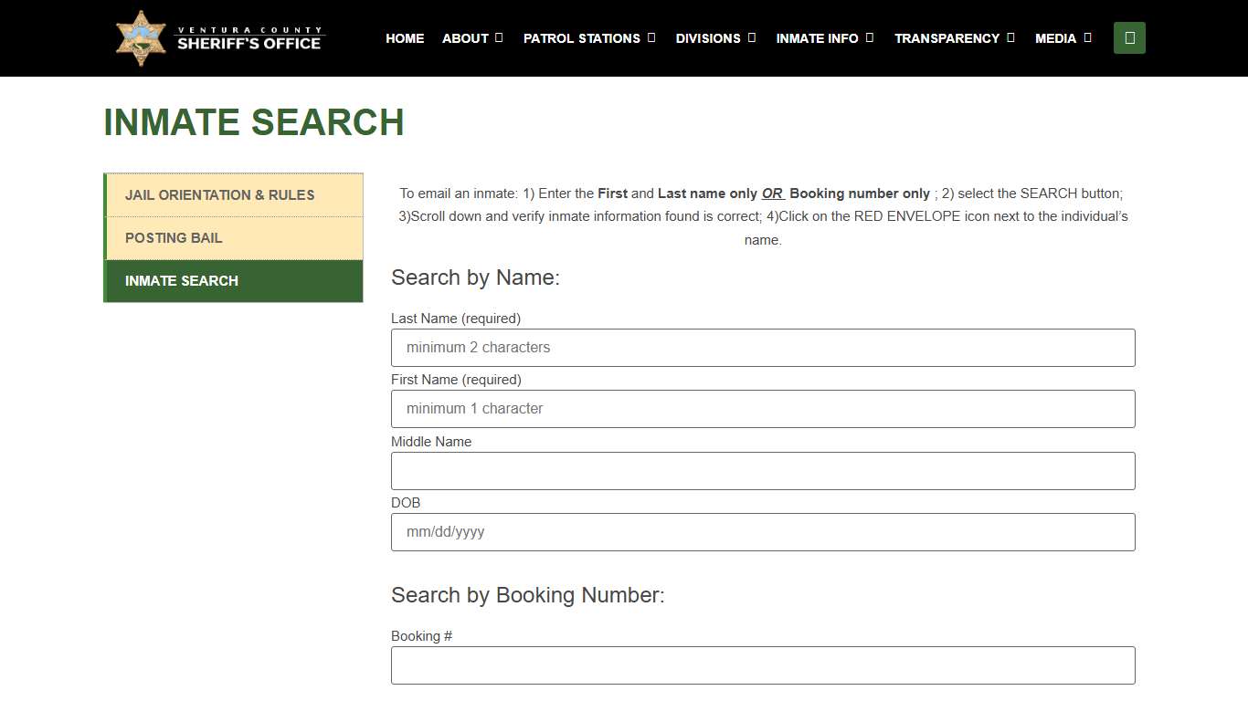 Inmate Search – Ventura Sheriff Official Website